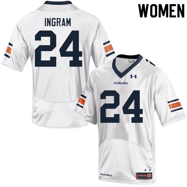 Auburn Tigers Women's Jordon Ingram #24 White Under Armour Stitched College 2021 NCAA Authentic Football Jersey JKM0074DS